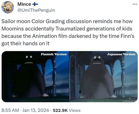 Sailor Moon Color Grading Discussion Reminds Me How Moomins