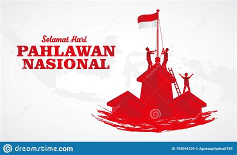 Ilustración Vectorial Selamat Hari Pahlawan Nasional Traducción