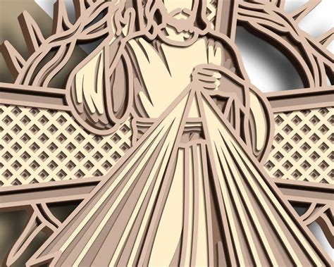 Divine Mercy Multilayer Svg Divine Mercy Cut File 3d Layer Etsy