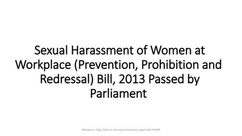 The Sexual Harassment Of Women At Workplace Prevention Prohibition