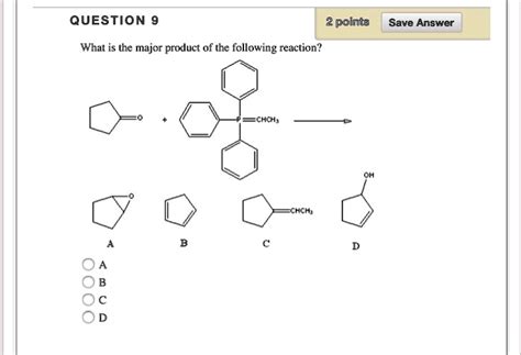 Solved Question 2 Points Save Answer What Is The Major Product Of The Following Reaction Chch