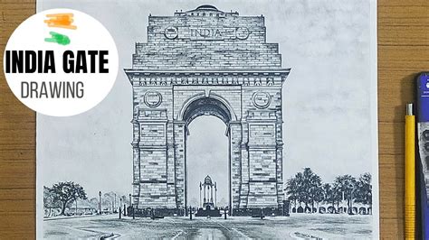 How To Draw Femous Architecture India Gate India Gate Drawing In