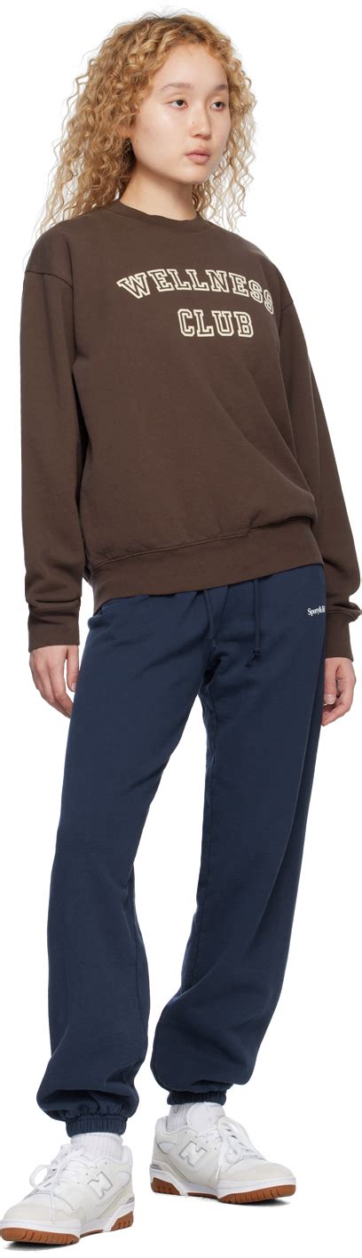 Sporty Rich Navy Serif Lounge Pants Sporty Rich