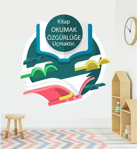 Kitapa Okuma Sticker Okul Poster Afiş