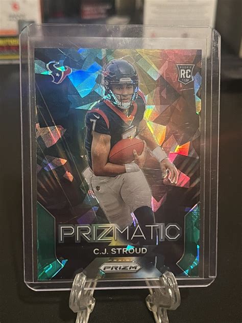 Prizm Football Cj Stroud Prismatic Green Cracked Ice Houston