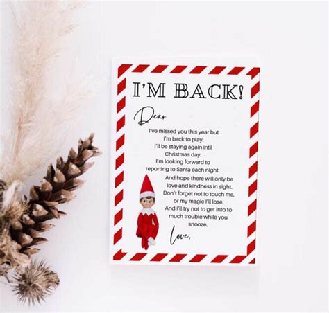 15 Elf On The Shelf Arrival Ideas Plus A Free Printable Im Back Letter