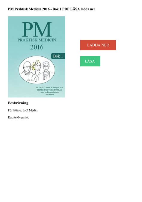 Pm Praktisk Medicin Bok Pdf L Sa Ladda Ner Ladda Ner L Sa