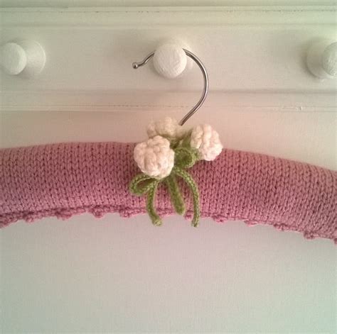 Hand Knitted Padded Girls Rosebud Clothes Hanger Folksy