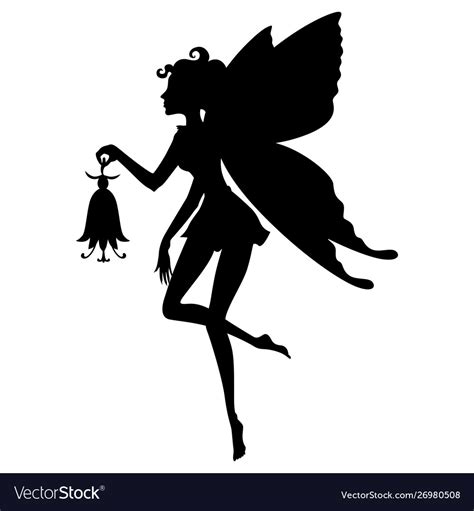 Fairy Girl Silhouette Royalty Free Vector Image