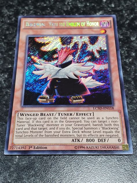 Blackwing Vayu The Emblem Of Honor Lc D En Secret Rare St