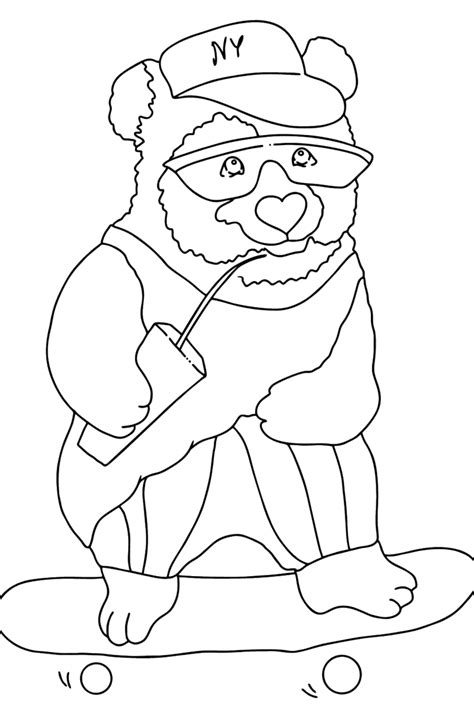 Kolorowanka Śmieszna Panda dla dzieci Coloring for Kids