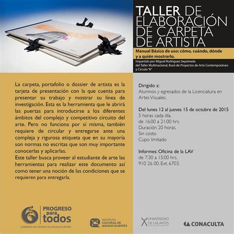 Taller De Elaboracion De Dossier De Artista En Universidad De Las Artes