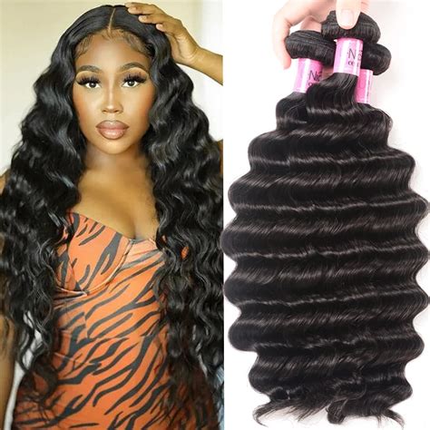 Human Hair Loose Deep Wave Bundles Brazilian 3 100 Unpr 初の折りたたみスマホ