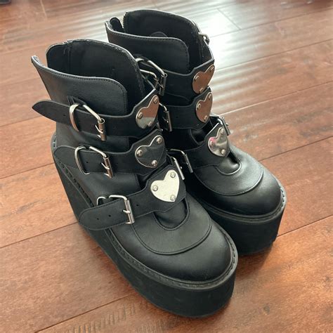 Demonia Women S Black Boots Depop