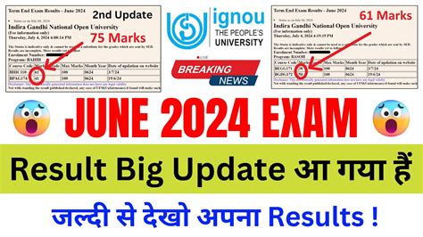 Breaking News IGNOU June 2024 Exam Result 2nd Update Published