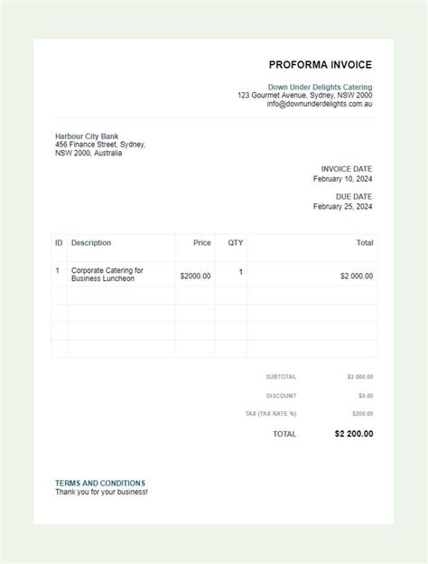 Simple Proforma Invoice Template Rillywalk