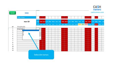 Plantilla Excel Cuadrante Horarios Y Turnos Empleados M1