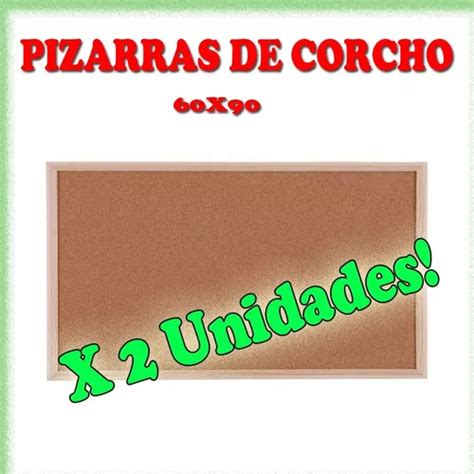 2 Pizarras De Corcho 60x90 Marco Madera Chinches Regalo