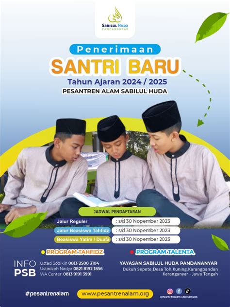 Penerimaan Santri Baru 2024 Pesantren Alam Sabilul Huda