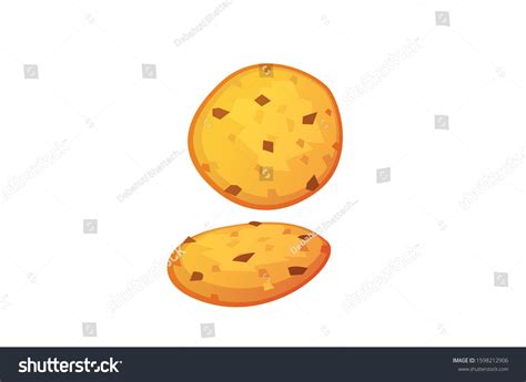 Chocolate Chip Cookie Vector Illustration Isolated Stock Vector ...