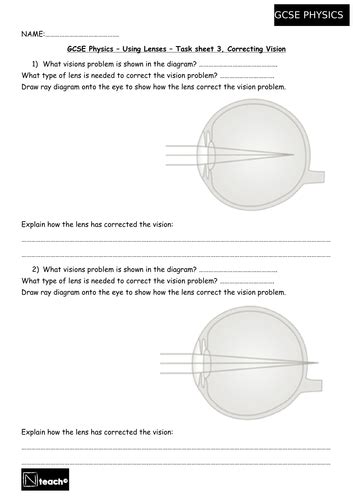 Gcse 9 1 Aqa Physics 4 6 Using Lenses Powerpoint 3 Worksheets