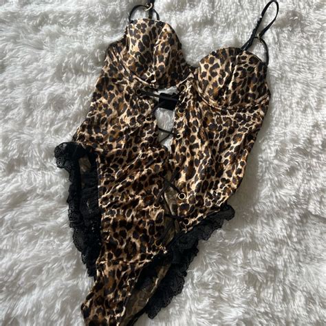 Victoria S Secret Intimates Sleepwear Lingerie Cheetah Teddy Poshmark