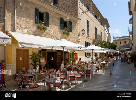 Cafe In The Old Town Alcudia Mallorca Spain Stock Photo 4807899 Alamy