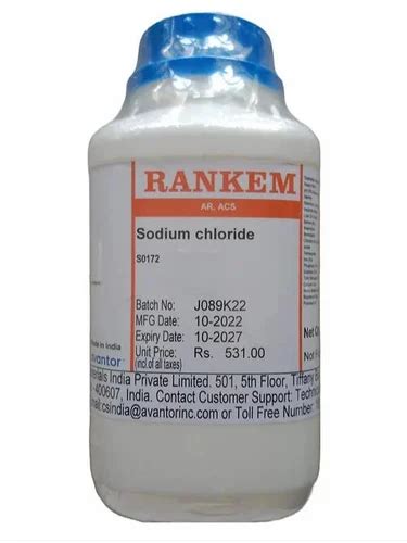 Rankem Sodium Chloride Ar Acs Grade Kg Cas No At Kg