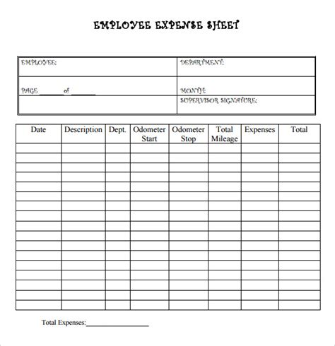 FREE 13 Sample Expense Sheet Templates In PDF 28620 Hot Sex Picture