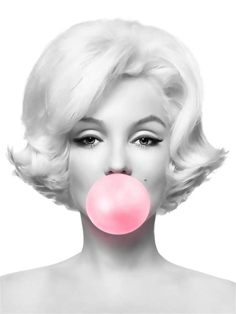 Marilyn Monroe Bubblegum Print Marilyn Retro Wall Decoration Etsy