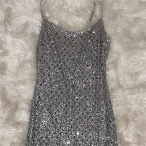 Beautiful silver glitter dress. Worn once for new... - Depop