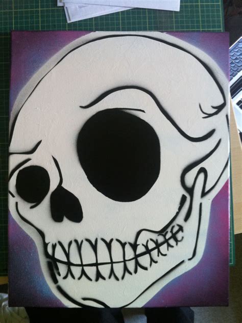 Skull stencil, spray paint on canvas | Skull stencil, Skull painting, Sugar skull tattoos