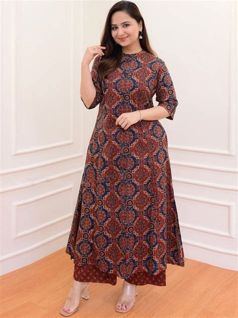 KALINI Ethnic Motifs Printed A Line Kurta With Palazzos Price History