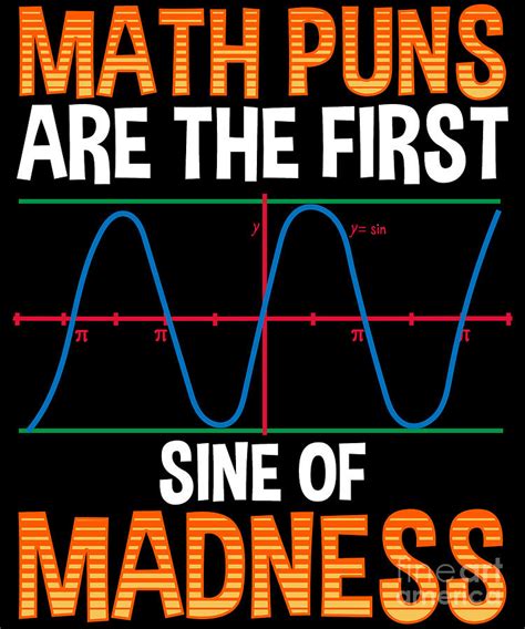 Funny Math Puns Are The First Sine Of Madness Digital Art By The