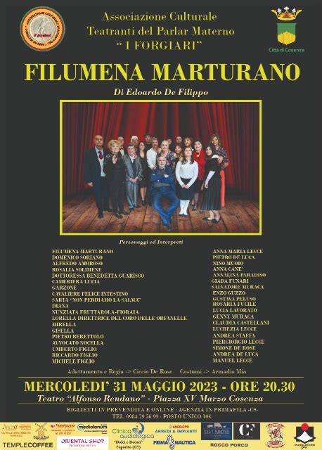 Filumena Marturano Al Teatro Rendano Popcos It