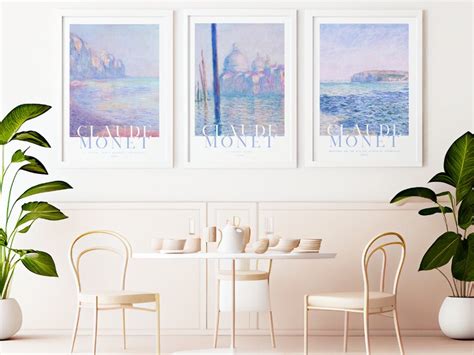 Monet Print Ocean Monet Gallery Wall Set Coastal Minimalist Print Set