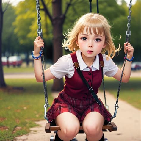 Russian Girl Swinging On A Swing By Наталья Кузьминых Playground