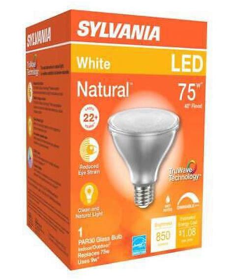 Sylvania Natural Par30 E26 Medium Led Bulb White 75 Watt Equivalence 1 Pk