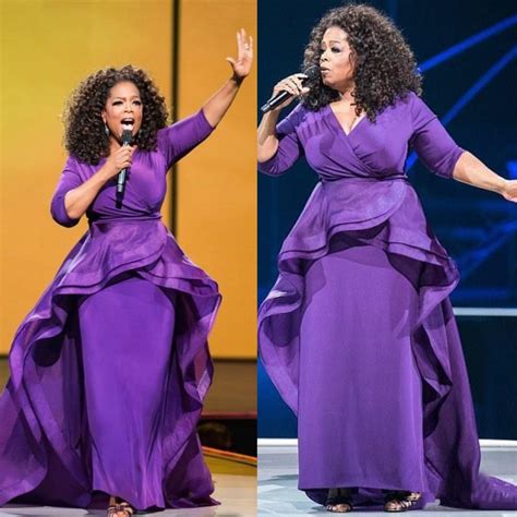 Elegant Oprah Winfrey Celebrity Evening Gowns Long Ruffles Middle East Dubai Arabic Style Purple