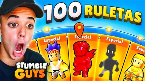 COMPRÉ 100 RULETAS de la NUEVA ACTUALIZACIÓN 0 45 en STUMBLE GUYS