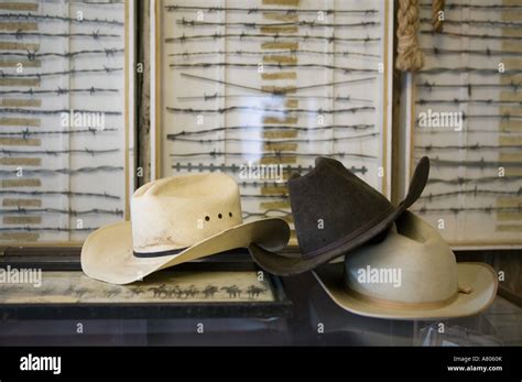 Usa Texas Pecos West Of The Pecos Museum Display Of Cowboy Hats