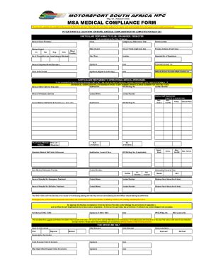 2023 ZA MSA Medical Compliance Form Fill Online Printable Fillable