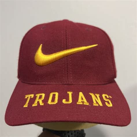 Vintage S Nike Usc Trojans Snapback Hat Red Label Ebay