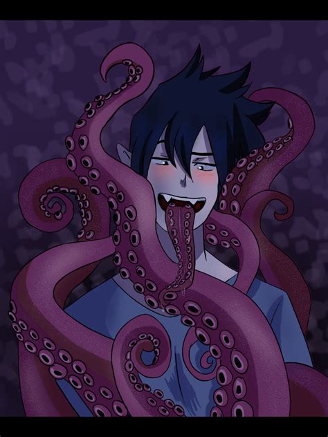 An Anime Character With His Mouth Open And Octopus Tentacles Around Him