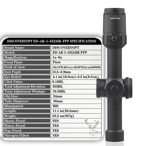 ED 1 6X24IR FFP Rifle Scopes HD Scope Model DISCOVERYOPT