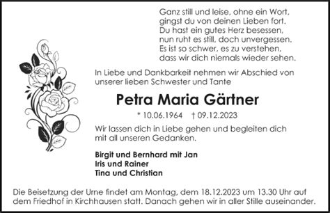 Traueranzeigen von Petra Maria Gärtner trauerundgedenken de