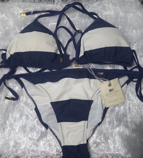 Stephanie Bikini Bottom Blue White Stripe Lexington Brand Women S Fashion Swimwear Bikinis