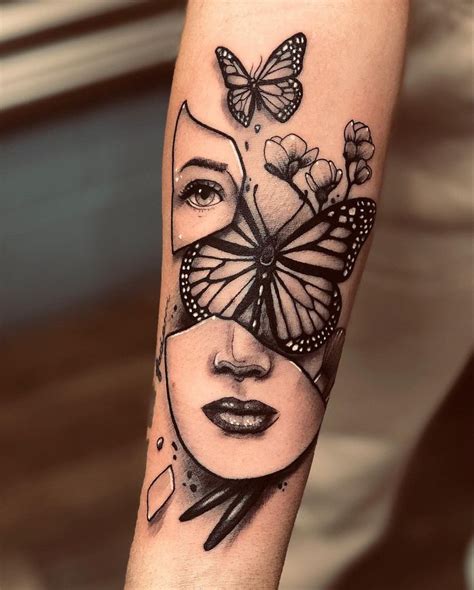 Butterfly Forearm Tattoo Tatuagem De Rosto Feminina Tatuagem