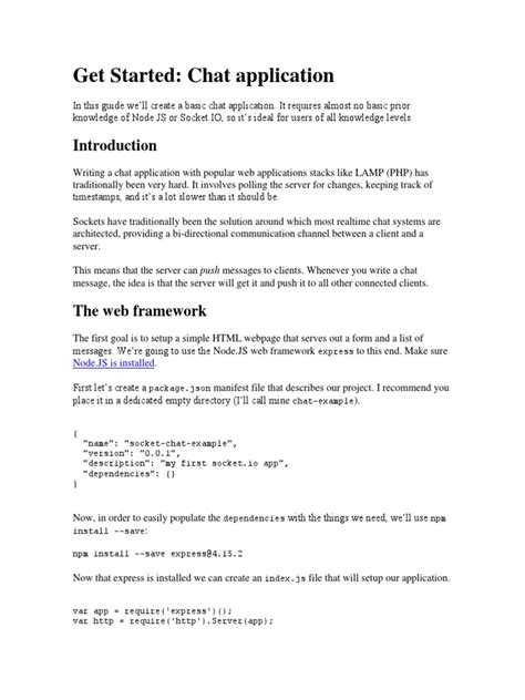 Get Started With Socketio Pdf Web Server Internet And Web