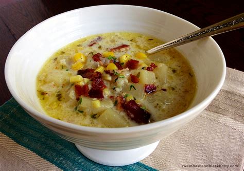 Bacon Corn Chowder – Sweet Basil and Blackberry